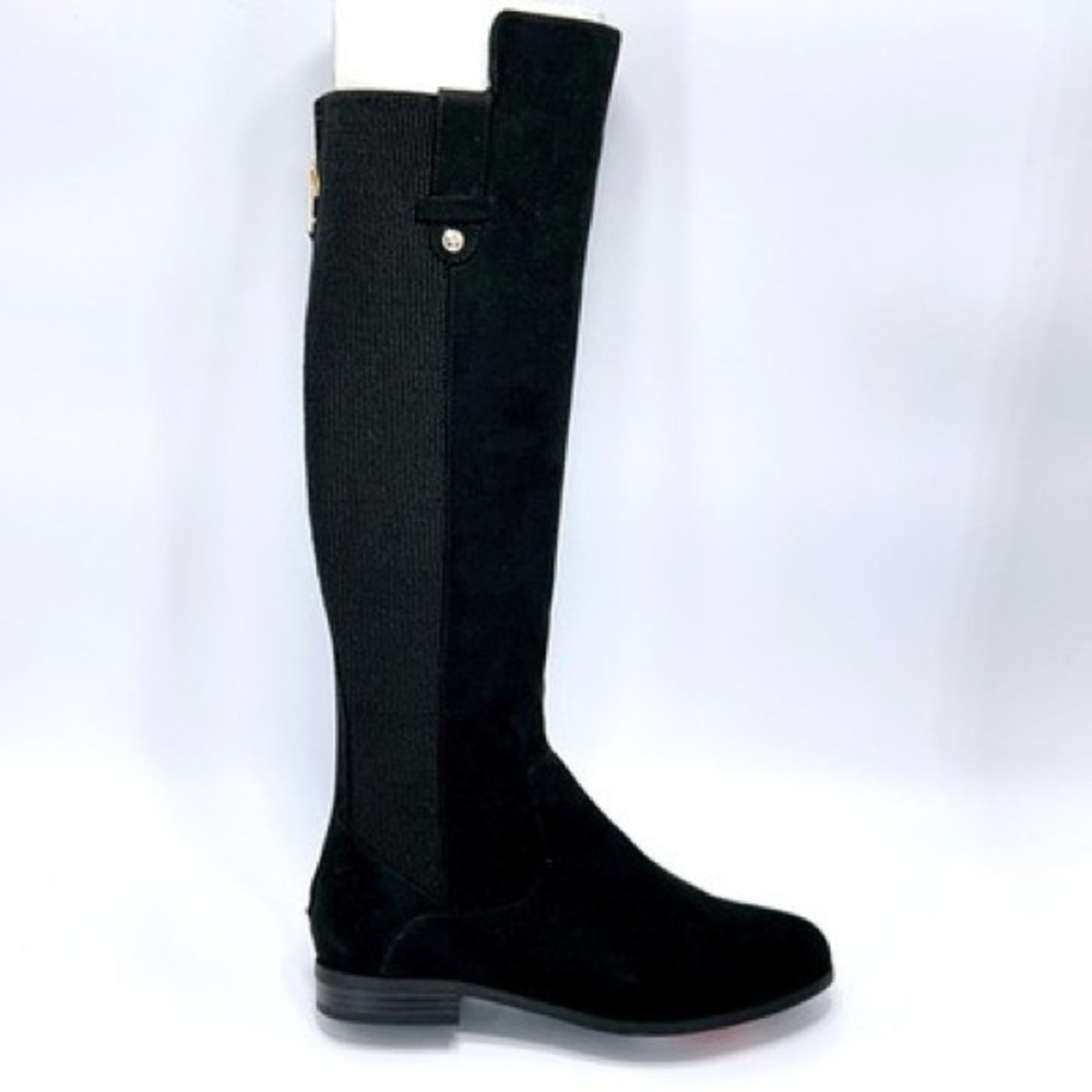 Anne Klein Size 6.5 Black Suede/Elastic Knee High Riding Boots NEW Audrey iFlex - Picture 1 of 16